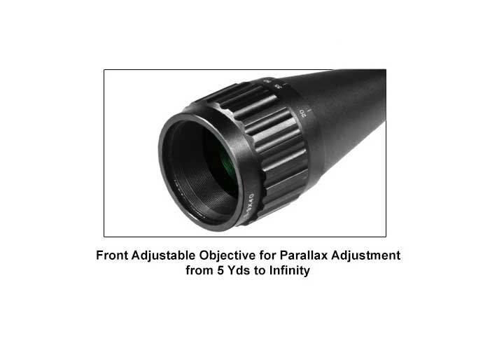 Leapers UTG 3-9x40 AO True Hunter Rifle Scope, EZ-TAP, Illuminated Mil-Dot Reticle, 1/4 MOA, 1" Tube, See-Thru Weaver Rings