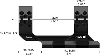 DISCOVERY OPTICS One-Piece 20 MOA Cantilever Scope Mounts 34mm or 30mm