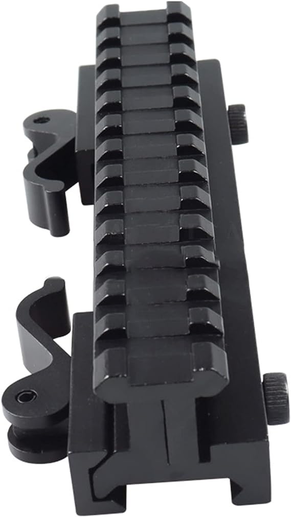 Adjustable Optics Mounts Picatinny Riser Mount, 13 Slots QD Adjustable Height Riser Mount for Red Dot Sight Scopes and Optics