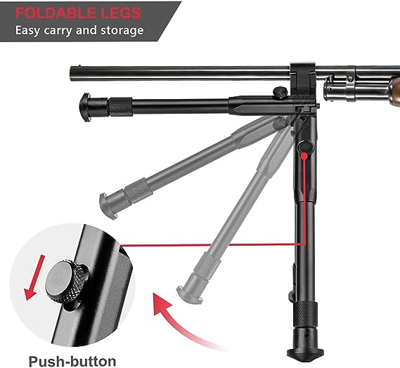 JINSE Clamp-on Bipod, Universal Barrel Bipod, Foldable Lightweight Bipod , Barrel Size: 0.4'' to 0.7''