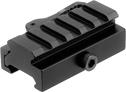 LONSEL Picatinny Riser Mount, Low Profile Rail Riser Mounts Adaptor with QD Lever Lock Quick Release & 5 Slots Picatinny Rails for Scope Rings Optics Sights, 1/2" H x 2.5''L