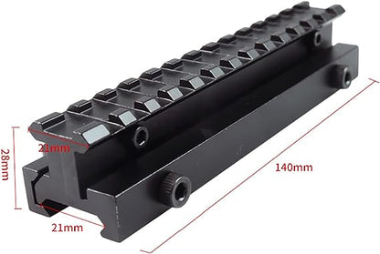 Adjustable Optics Mounts Picatinny Riser Mount, 13 Slots QD Adjustable Height Riser Mount for Red Dot Sight Scopes and Optics