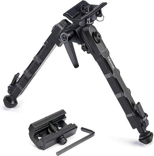 Neotter Tiltable Foldable Quick Release Bipod with S-Lock, Swivel Sling Mount and Picatinny/Weaver Rail Adapter, 7-9 Inches
