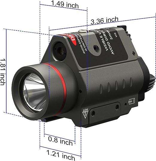 Feyachi Red/Green Laser Flashlight Combo 200 Lumen Tactical Light with Picatinny Rail Mount