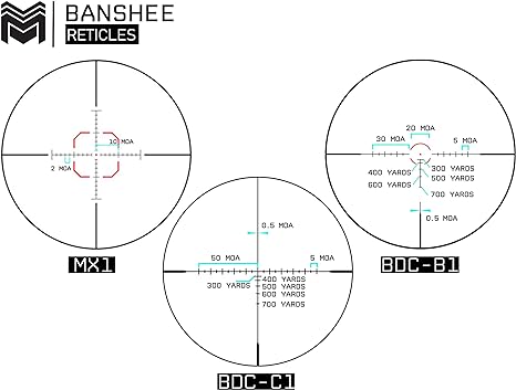 Monstrum Banshee 1-6x24 LPVO Rifle Scope with Offset Scope Mount MX1 reticle