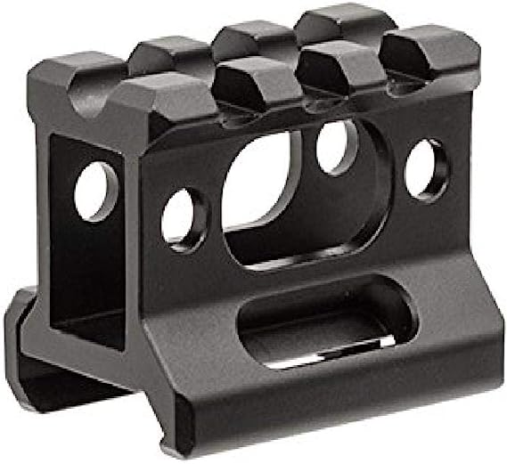 3-slot Slim Picatinny Short Riser Mount 1" High, 3 Slots, Black