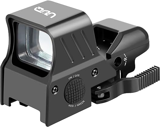 UUQ 1X22X32 Red Green Dot Sight 4 Reticles Reflex Sight W/Quick Detach Mount & 20mm Rail
