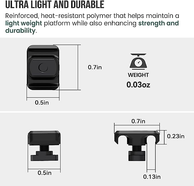 Guardtier CGM909 Pressure Switch Cable Guides Compatible with M-LOK System, Flashlight Laser Wire Management Clips 8 Pack - Black