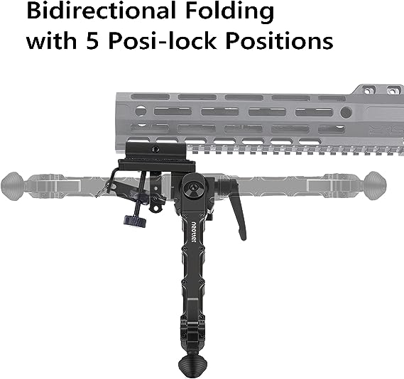 Neotter Tiltable Foldable Quick Release Bipod with S-Lock, Swivel Sling Mount and Picatinny/Weaver Rail Adapter, 7-9 Inches