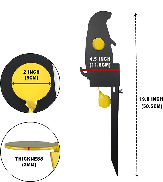 Atflbox Metal Prairie Dog Air Gun Pellet BB Guns Rimfire Resetting Target, Rated for .177 .22 Caliber Outdoor Shooting and Hunting