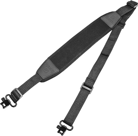 Braudel Two Point Rifle Sling - Sling with Mil-Spec Swivels, Durable Stretch Neoprene Pad, Length Adjuster,Traditional Shoulder Strap,Perfect for Outdoor Hunting