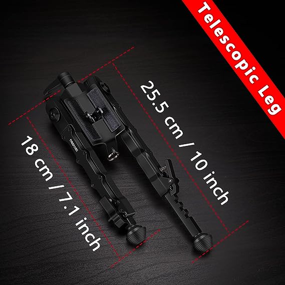 Neotter Tiltable Foldable Quick Release Bipod with S-Lock, Swivel Slin ...