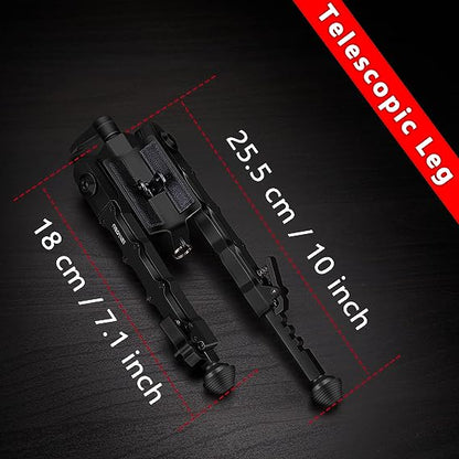 Neotter Tiltable Foldable Quick Release Bipod with S-Lock, Swivel Sling Mount and Picatinny/Weaver Rail Adapter, 7-9 Inches