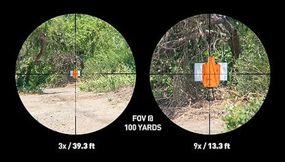 Monstrum 3-9x32 Rifle Scope with High Profile Scope Rings