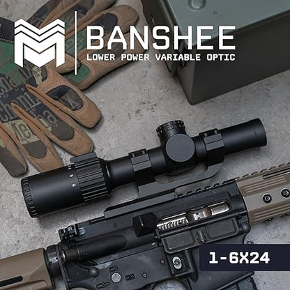 Monstrum Banshee 1-6x24 LPVO Rifle Scope with Offset Scope Mount MX1 reticle