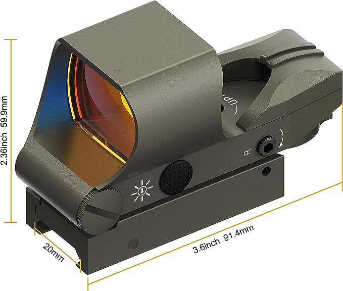 Feyachi Reflex Sight, Multiple Reticle System Red Dot Sight with Picatinny Rail Mount, Absolute Co-Witness