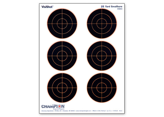 Champion VisiShot Paper Targets, 3" Bulls, 8.5x11 - 10pk