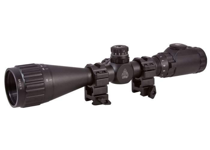 Leapers UTG 3-9x40 AO True Hunter Rifle Scope, EZ-TAP, Illuminated Mil-Dot Reticle, 1/4 MOA, 1" Tube, See-Thru Weaver Rings
