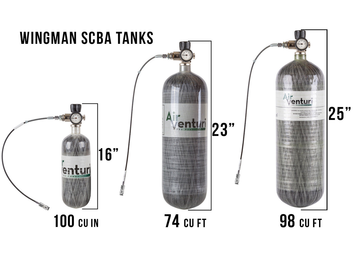 Air venturi 100 cu inch portable pcp tank