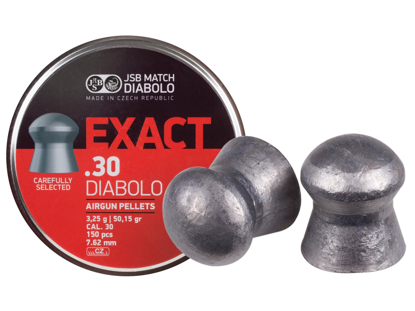 JSB Diabolo Exact Pellets, .30 Cal, 50.15 Grains, Domed, 150ct