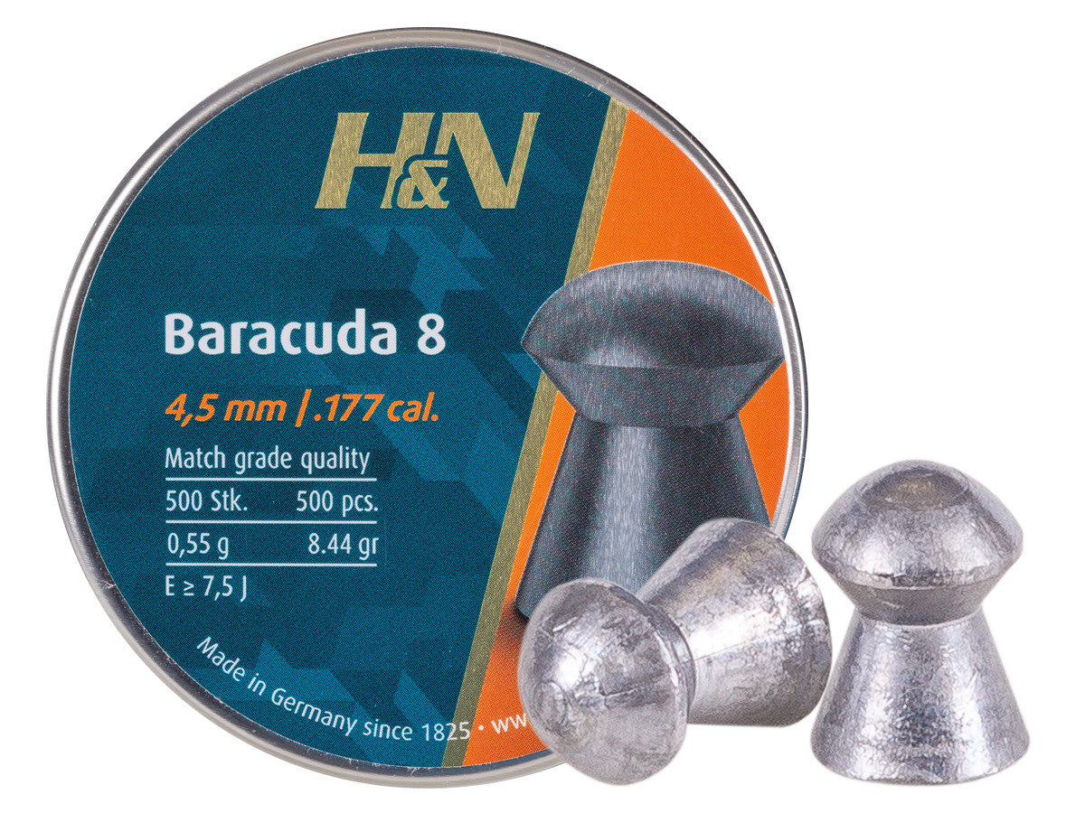 H&N Baracuda 8, .177 cal., 8.44 Grains, Round Nose, 500ct