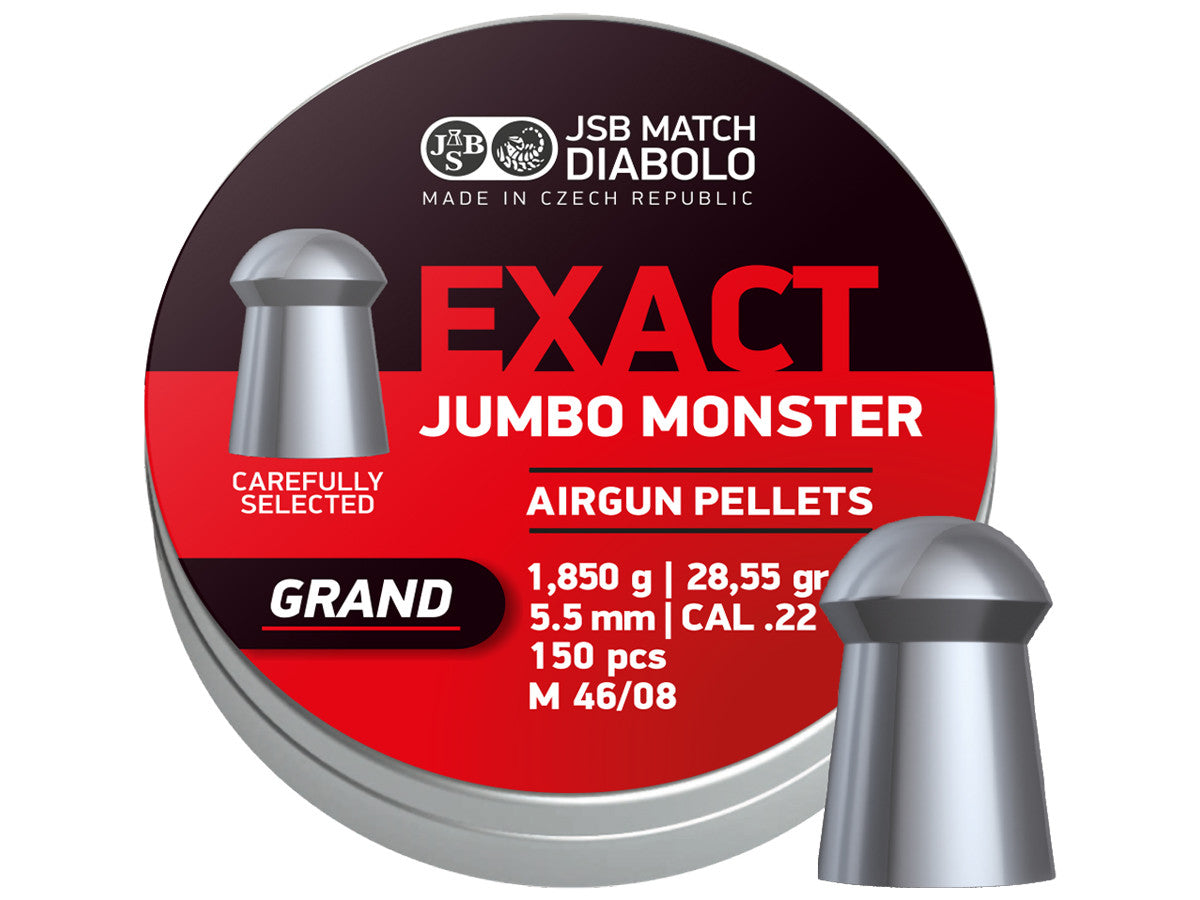 JSB Exact Jumbo Monster Grand .22 Cal, 28.55 Grains, Domed, 150ct