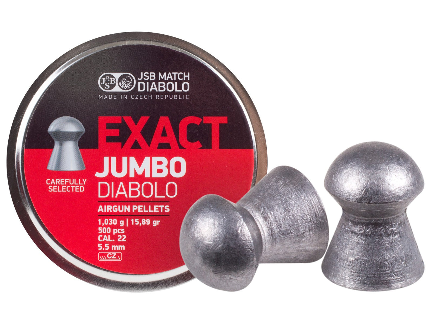 JSB Diabolo Exact Jumbo .22 Cal, 15.89 Grains, Domed, 500ct...