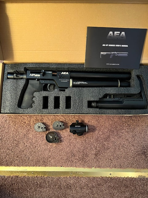 (USED) AEA HP SS .25 CALIBER WITH HAWK RED DOT