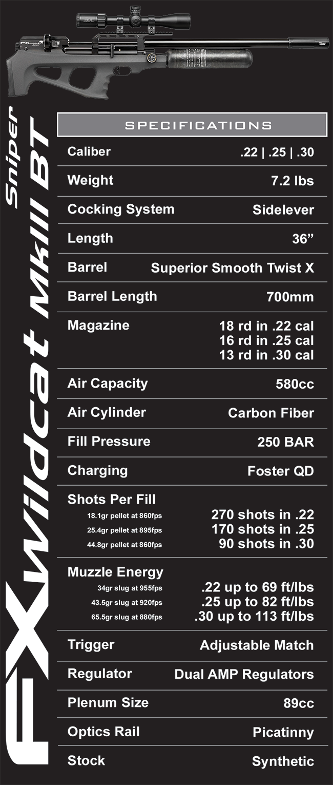 Fx Wildcat MkIII Synthetic Sniper Bt .30 cal